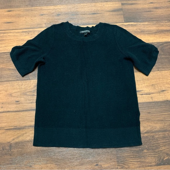 Banana Republic Black Knit Top Size M Short Sleeve Cotton Sweater Women’s - Picture 3 of 10